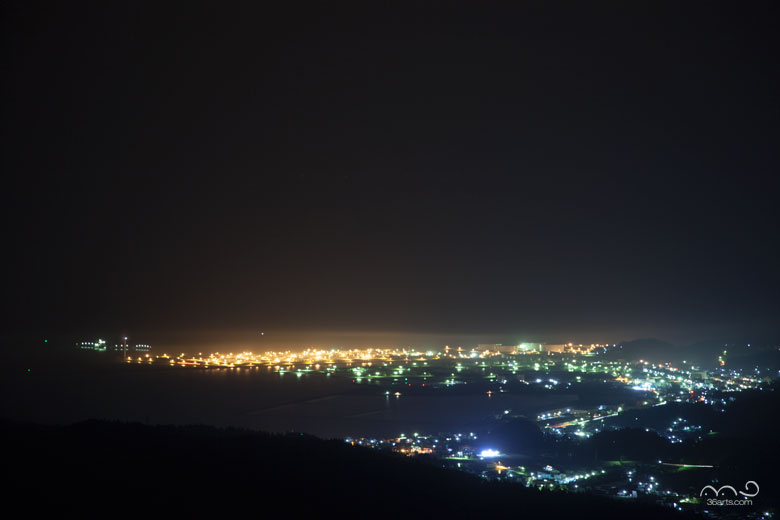 【壁紙】寒風山から見た船川港方面の夜景
